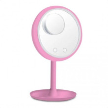 Дзеркало косметичне настільне з підсвіткою та вентилятором Beauty Breeze Mirror рожевий (RZN-23092903)