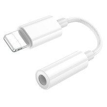 Перехiдник Apple Lightning M/3.5 мм AUX F 8.2 см BOROFONE BV21 Genuine білий (RZN-23099906)