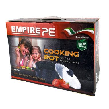 Каструля антипригарне покриття Empire EM-7322 Стон з кришкою 3.5 л (RZN-23098291)