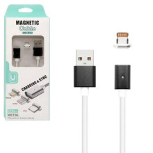 Кабель USB/Apple Lightning 1 м DM-M12 магнітний 2 А білий (RZN-23090272)