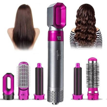 Стайлер багатофункційний Hair Brush (Дайсон) 5в1 з кейсом 1000 Вт сірий з рожевим (RZN-23095410)