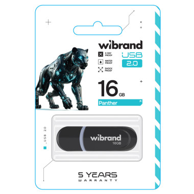 Флеш пам'ять USB 16 GВ Wibrand Panther USB 2.0 чорний (RZN-23098569)