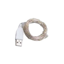 Гірлянда роса 10 метрів USB на 100 led світлодіодів крапля на білому дроті біла USB100L10MWW (LG-USB100L10MWW)