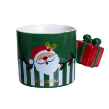 Чашка фарфоровая новогодняя Merry Christmas 400 (мл) Зеленая Yiwu FM-CS-49GR (LG-FM-CS-49GR)