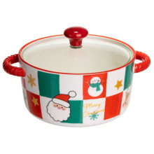 Супница фарфоровая Christmas новогодняя  800 (мл) с крышкой Yiwu FM-CS-9C (LG-FM-CS-9C)