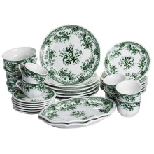 Столовый набор посуды 32 предмета на 6 персон Vintage Elegant фарфоровый Зеленый YY78-7A (LG-YY78-7A)