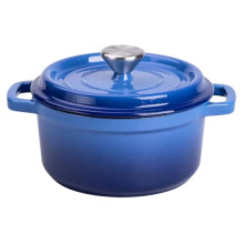 Каструля чавунна емальована 2 л з кришкою Ø20 см Синя HP-1-2BL (LG-HP-1-2BL)