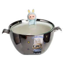 Бульонница фарфоровая Labubu с крышкой и ручками 800 (мл) Ø15 (см) FM-34D (LG-FM-34D)