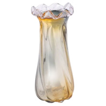 Ваза декоративна 30 см для квітів скляна фігурна ваза з кольорового скла 1.8 л Жовто-сіра HP-9-10 (LG-HP-9-10) Ваза декоративна 30 см для квітів скляна фігурна ваза з кольорового скла 1.8 л Жовто-сіра HP-9-10 (LG-HP-9-10)