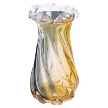 Ваза декоративна 21 см для квітів скляна фігурна ваза з кольорового скла 800 мл Жовто-сіра HP-9-12 (LG-HP-9-12) Ваза декоративна 21 см для квітів скляна фігурна ваза з кольорового скла 800 мл Жовто-сіра HP-9-12 (LG-HP-9-12)