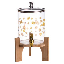 Лимонадниця з краном на дерев'яній підставці 3.6 л скляна лимонадниця диспенсер для напоїв HP-34-17 (LG-HP-34-17) Лимонадниця з краном на дерев'яній підставці 3.6 л скляна лимонадниця диспенсер для напоїв HP-34-17 (LG-HP-34-17)