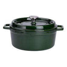 Каструля чавунна емальована 3,5 л з кришкою Ø24 см Зелена HP-1-1 (LG-HP-1-1)