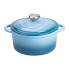 Набір чавунного посуду для приготування 3 каструлі та сковорода з емальованим покриттям Блакитний HP-1-7 (LG-HP-1-7)