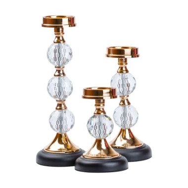 Набір свічників на металевій ніжці 3 шт 43/34/ 27 см HP48633 (LG-2203469135)