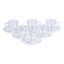 Набір чашок із блюдцями прозорі 6 штук по 200 мл прозорий HP572 (LG-2148787653) Набір чашок із блюдцями прозорі 6 штук по 200 мл прозорий HP572 (LG-2148787653)