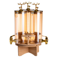 Лимонадниця скляна 3в1 на підставці із золотими кранами 5.5 л HP-34-28 (LG-HP-34-28)