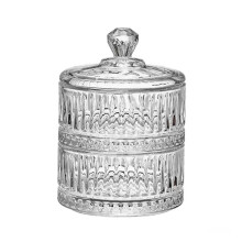 Конфетница стеклянная двухуровневая Ø 10 см круглая HP-YH-71