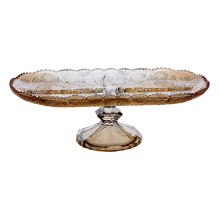 Фруктовница стеклянная на ножке 33.5х15х10.5 см овальная ваза для фруктов HP-YH-84 Фруктовница стеклянная на ножке 33.5х15х10.5 см овальная ваза для фруктов HP-YH-84