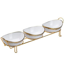 Набір менажниць порцелянових на підставці 3 штуки HP1007 (LG-HP1007) Набір менажниць порцелянових на підставці 3 штуки HP1007 (LG-HP1007)