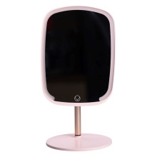 Настольное зеркало с подсветкой 23х18 см для макияжа на ножке Розовое HP-10-6AP