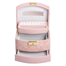 Скринька для прикрас з еко шкіри 3 яруси із замком органайзер для ювелірних виробів HP-5-23P (LG-HP-5-23P)