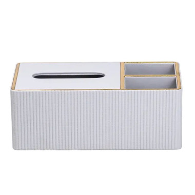 Серветниця-органайзер з еко-шкіри 3 відділення 27*14*10 см Білий HP9128 (LG-2140008440)