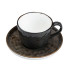 Чашка із блюдцем порцелянова 250 мл для чаю кави Чорна HP23396 (LG-2183918589)