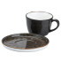 Чашка із блюдцем порцелянова 250 мл для чаю кави Чорна HP23396 (LG-2183918589)