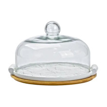 Тортівниця порцелянова зі скляною кришкою 29 см HP1204 (LG-HP1204) Тортівниця порцелянова зі скляною кришкою 29 см HP1204 (LG-HP1204)