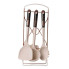 Набір кухонного приладдя на підставці 6 штук кухонні аксесуари Бежевий із чорною ручкою YRUR4 (LG-2072860505)