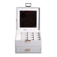 Шкатулка для украшений из эко кожи 2 яруса органайзер для ювелирных изделий HP-5-2G