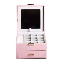 Шкатулка для украшений из эко кожи 2 яруса органайзер для ювелирных изделий HP-5-2P