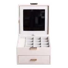 Шкатулка для украшений из эко кожи 2 яруса органайзер для ювелирных изделий HP-5-2W