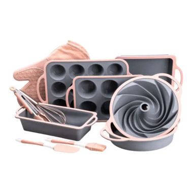 Силіконовий набір форм для випічки з антипригарним покриттям з кухонним приладдям та прихваткою 11 шт HP34542 (LG-2183953905)