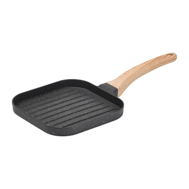 Сковорода гриль квадратна 18×18 см рифлена з гранітним покриттям сіра HP39568C (LG-HP39568C)