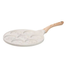 Сковорода смайл Ø 26.5 (см) на 7 секцій для панкейків бежева HP39584W (LG-HP39584W) Сковорода смайл Ø 26.5 (см) на 7 секцій для панкейків бежева HP39584W (LG-HP39584W)