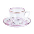Чашки зі блюдцем скляні прозорі набір на 6 осіб Розовий HP571 (LG-2148787652)