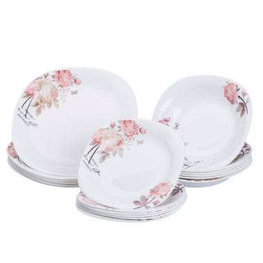 Столовий сервіз порцелянаовий на 6 персон 18 тарілок білий HP-7-714 (LG-2394098778)