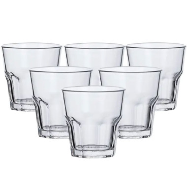 Склянки набір з 6 штук по 250 мл з товстим дном прозорий HP555 (LG-2148787637)