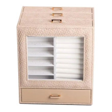 Шкатулка для украшений из эко кожи 3 яруса органайзер для ювелирных изделий HP-5-16CR