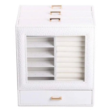 Шкатулка для украшений из эко кожи 3 яруса органайзер для ювелирных изделий HP-5-16W