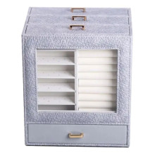 Шкатулка для украшений из эко кожи 3 яруса органайзер для ювелирных изделий HP-5-16G