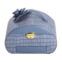 Скринька для прикрас з еко шкіри 3 яруси із замком органайзер для ювелірних виробів HP-5-21BL (LG-HP-5-21BL)