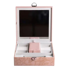 Скринька для прикрас з еко шкіри 2 яруси із замком органайзер для ювелірних виробів HP-5-22P (LG-HP-5-22P)