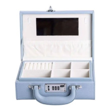 Скринька для прикрас з еко шкіри 2 яруси з кодовим замком органайзер для ювелірних виробів HP-5-24BL (LG-HP-5-24BL)