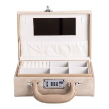 Скринька для прикрас з еко шкіри 2 яруси з кодовим замком органайзер для ювелірних виробів HP-5-24CR (LG-HP-5-24CR)