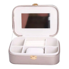 Скринька для прикрас з еко шкіри 20×14×7 см із дзеркалом органайзер для ювелірних виробів HP-5-32GOLD (LG-HP-5-32GOLD)