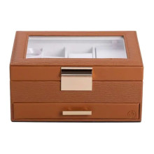 Скринька для прикрас з еко шкіри 2 яруси органайзер для ювелірних виробів HP-5-36BR (LG-HP-5-36BR)