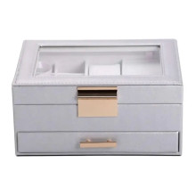 Скринька для прикрас з еко шкіри 2 яруси органайзер для ювелірних виробів HP-5-36G (LG-HP-5-36G)