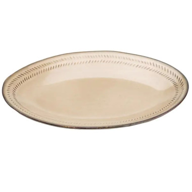 Тарілка сервірувальна кругла порцелянова 27.5 см бежева HP23377 (LG-2183918570)